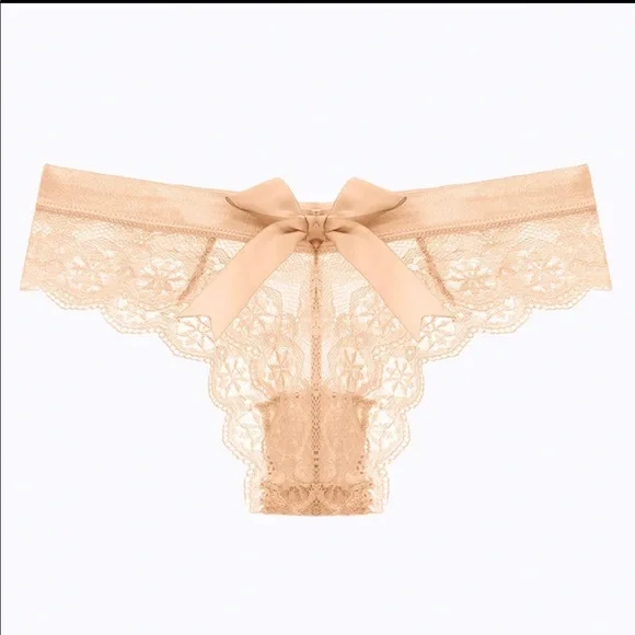 (Last 2) Sexy lace bow thong transparent panty in SAGE GREEN lace - Picture 11 of 15